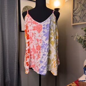 White Birch Multicolor Floral Tank Top